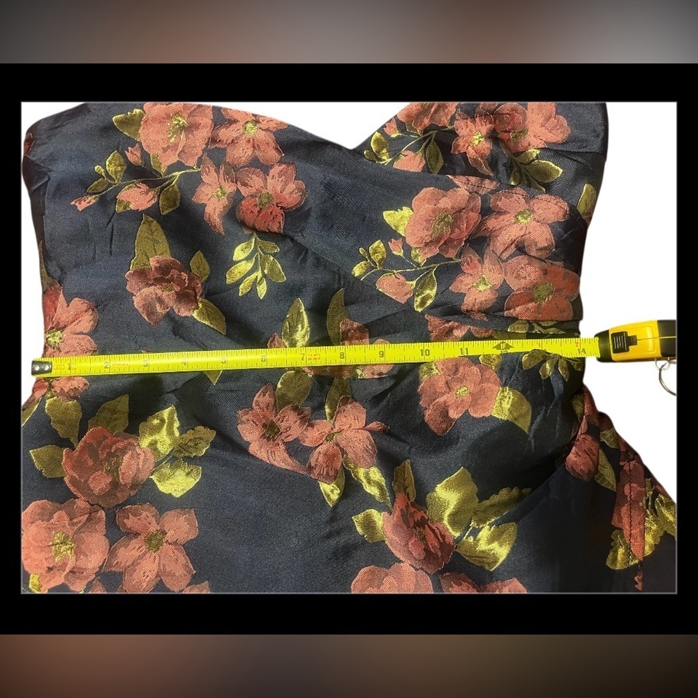 Lulus M Garden Gala Navy Blue Floral Jacquard Skort Romper - Picture 11 of 15